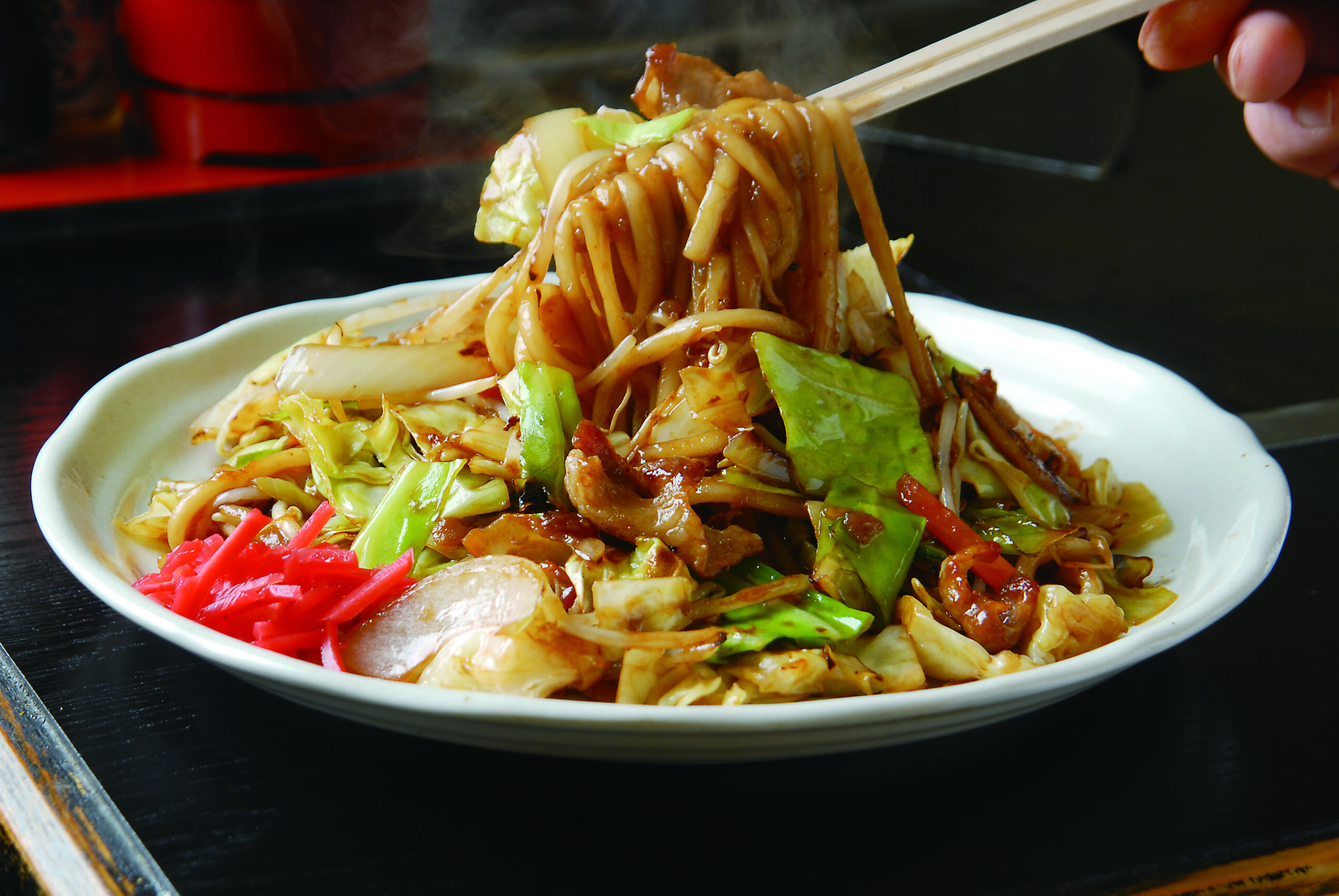 Kokura yaki udon, a local food from Kitakyushu