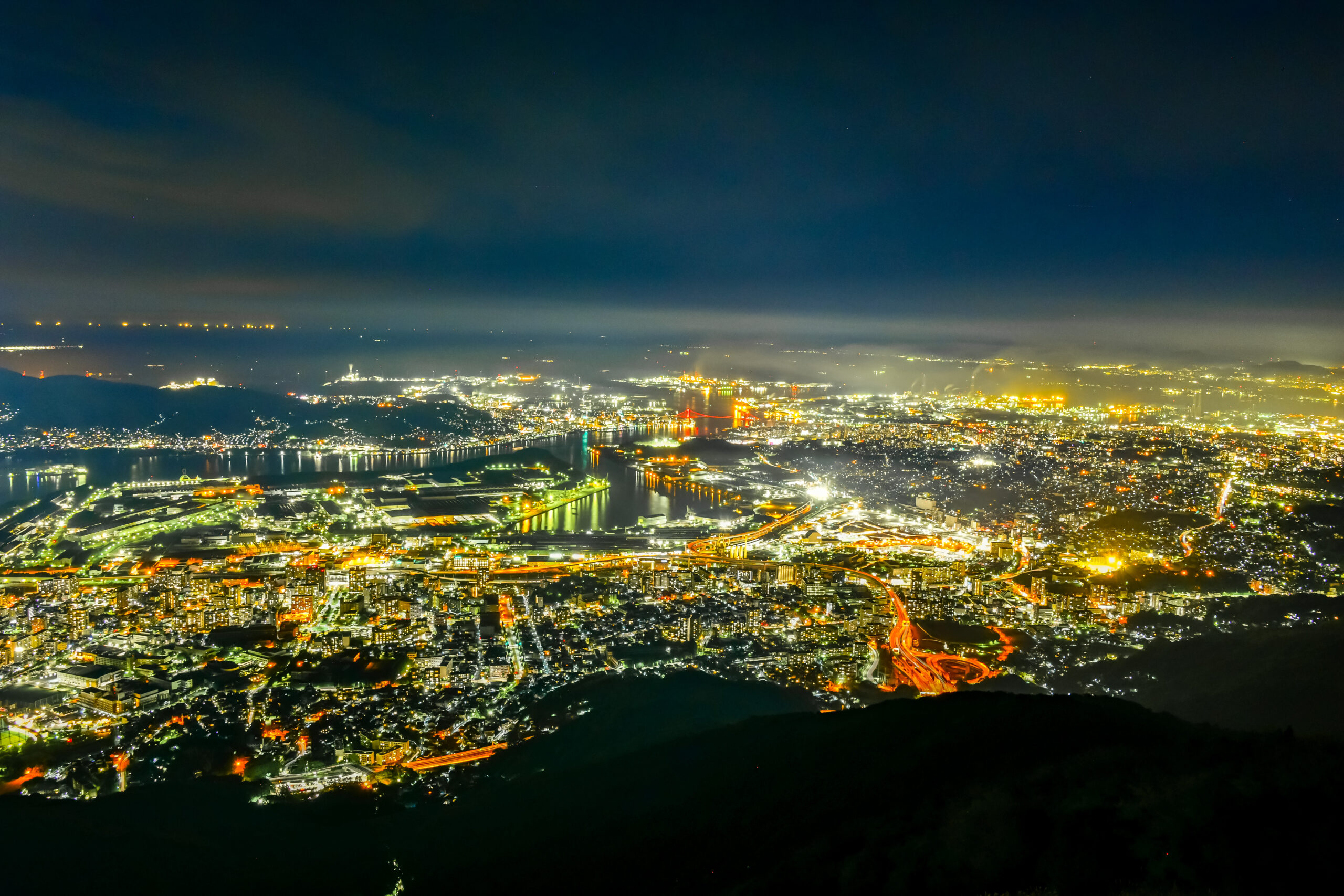 Night view from Mount Sarakura in Kitakyushu