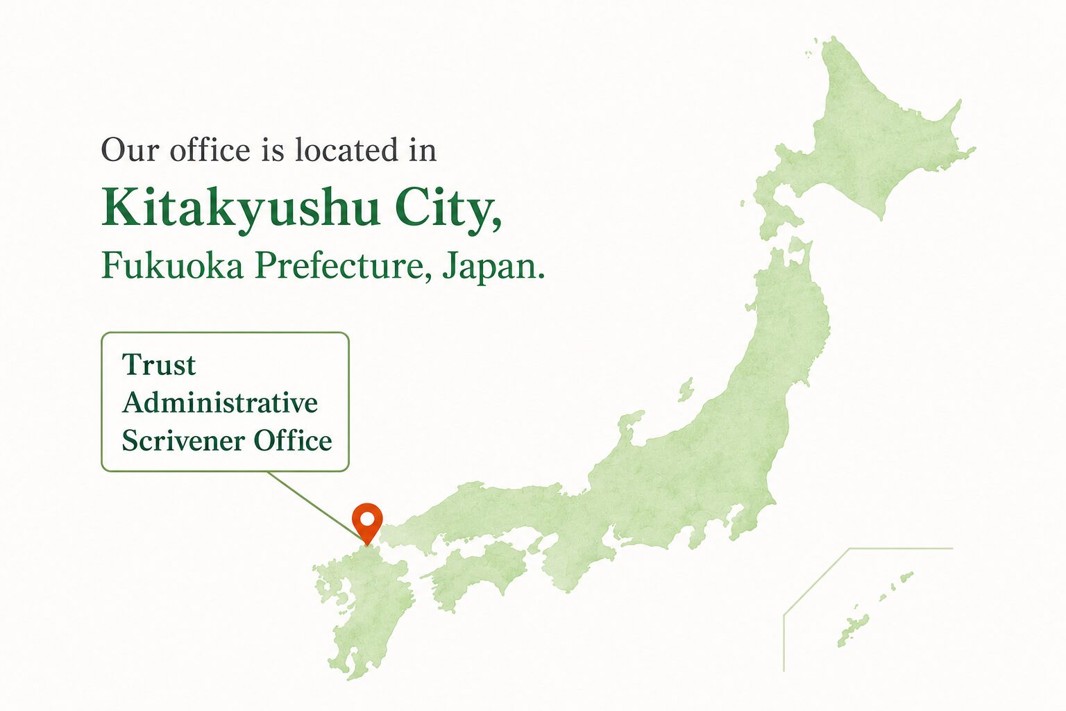 Map showing Trust Administrative Scrivener Office location in Kitakyushu, Fukuoka, Japan